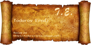 Todorov Ernő névjegykártya