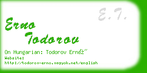 erno todorov business card